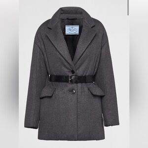 NWT Prada Lana Wool Cashemere Belted Padded Jacket
